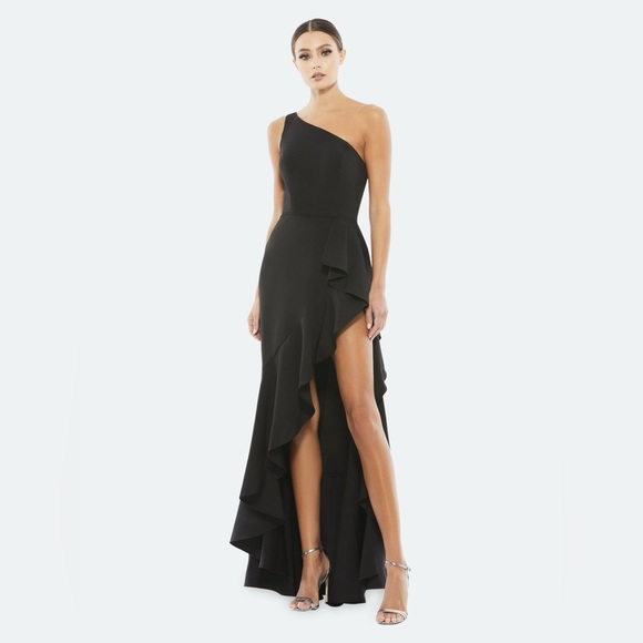 Ieena for Mac Duggal 49089 Ruffle Skirt One Shoulder Dress Size 2 B2912 - Picture 1 of 4